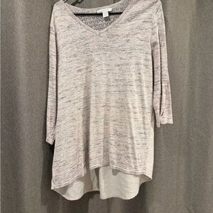 CJ Banks Heathered Long Sleeve Top